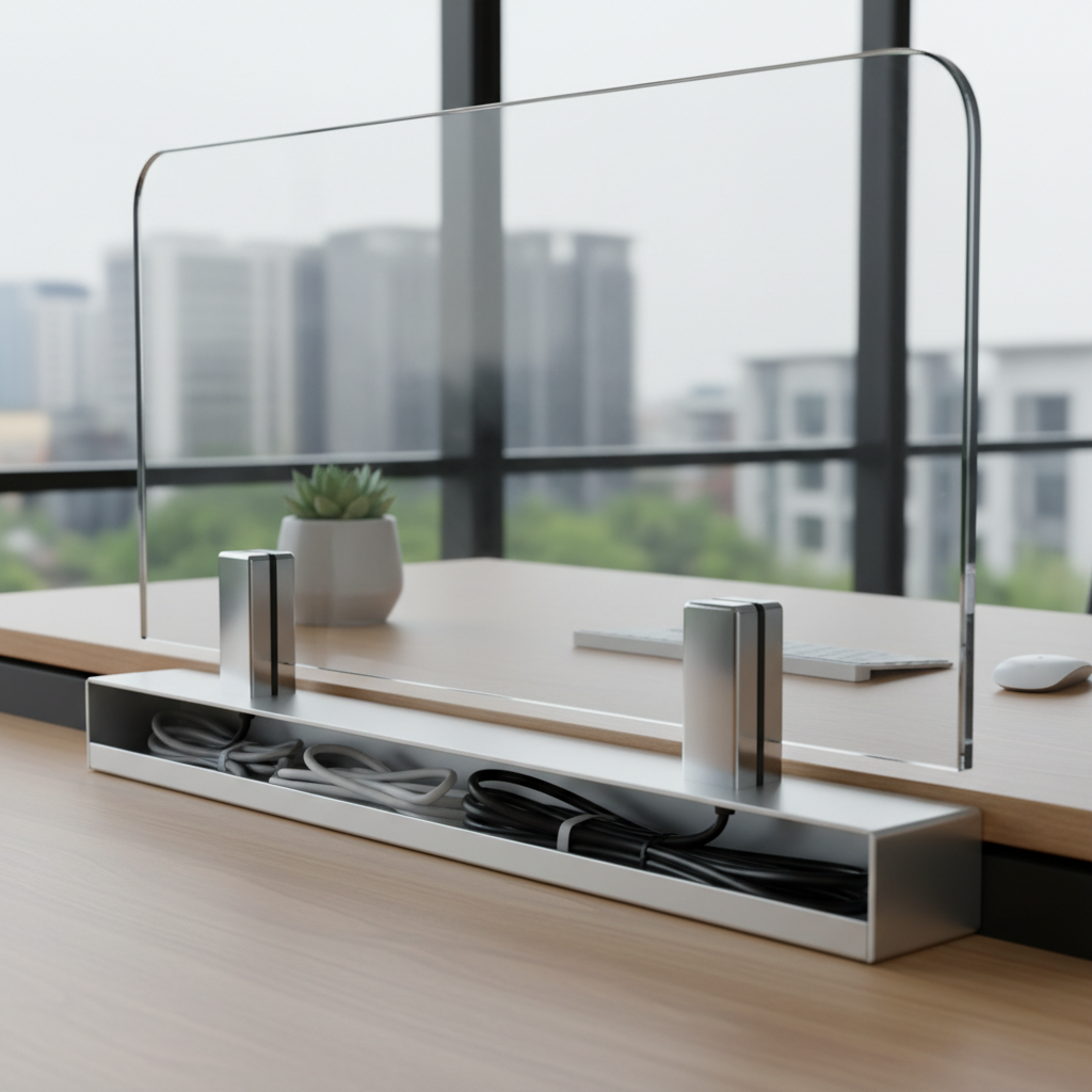 Glass Clamp For Office Desks And Cable Management Systems