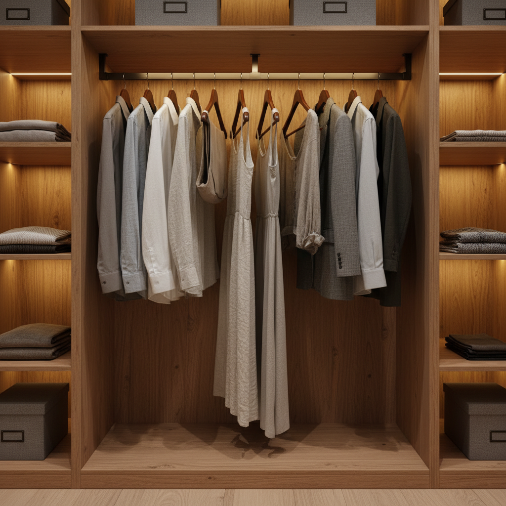 Wardrobe Hanging Rod For Bedroom Furniture And Built-In Wardrobes