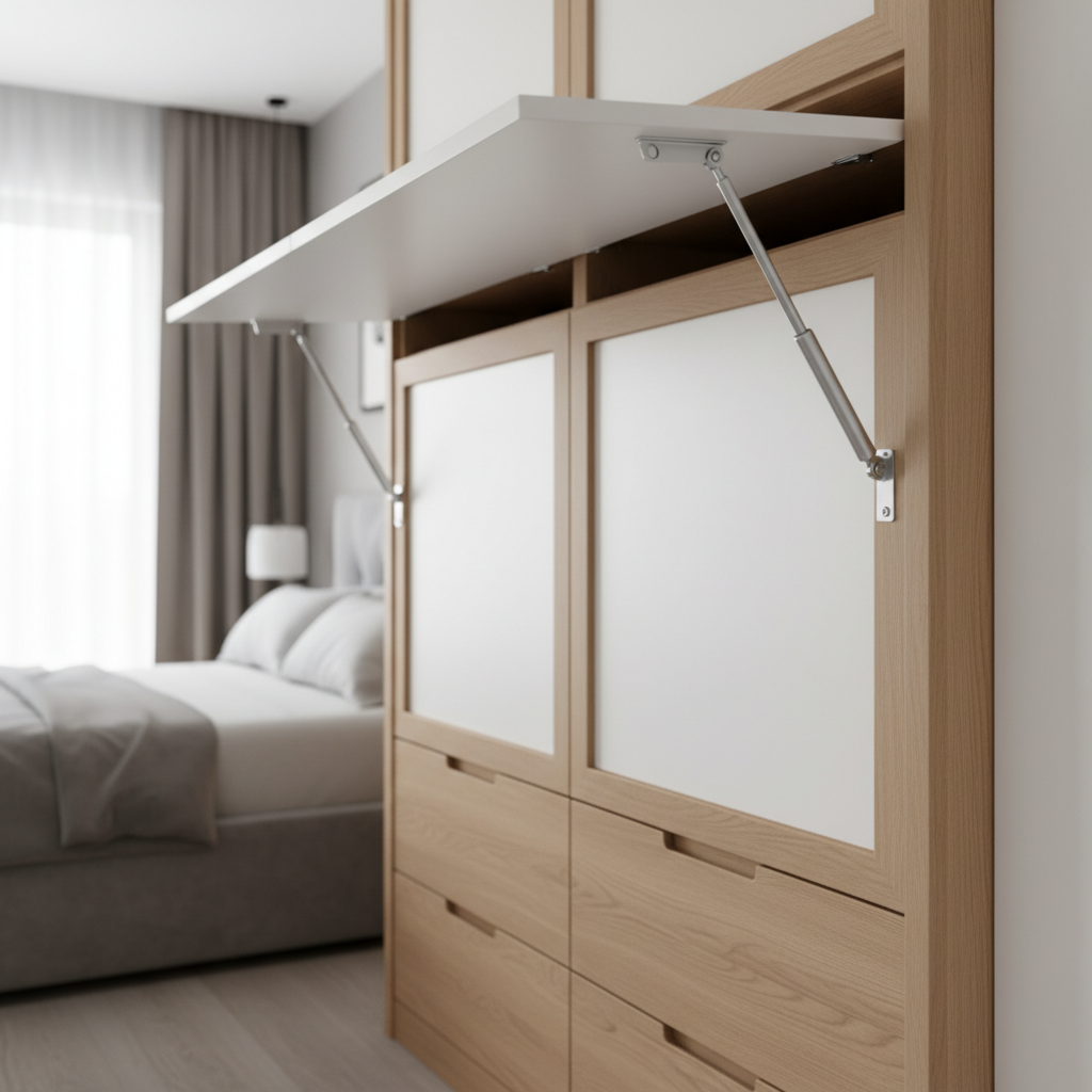 Cabinet Door Lift Support For Bedroom Furniture And Built-In Wardrobes