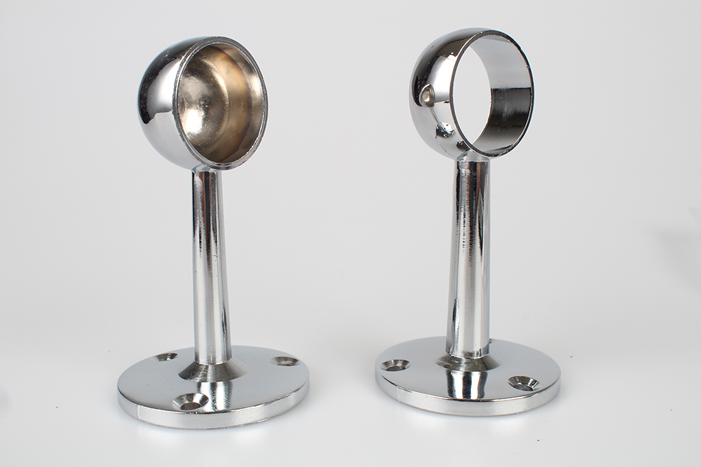 ZHIMAX 25mm Heavy Duty Wardrobe Rod Flange - Stainless Steel Closet Rod Holder