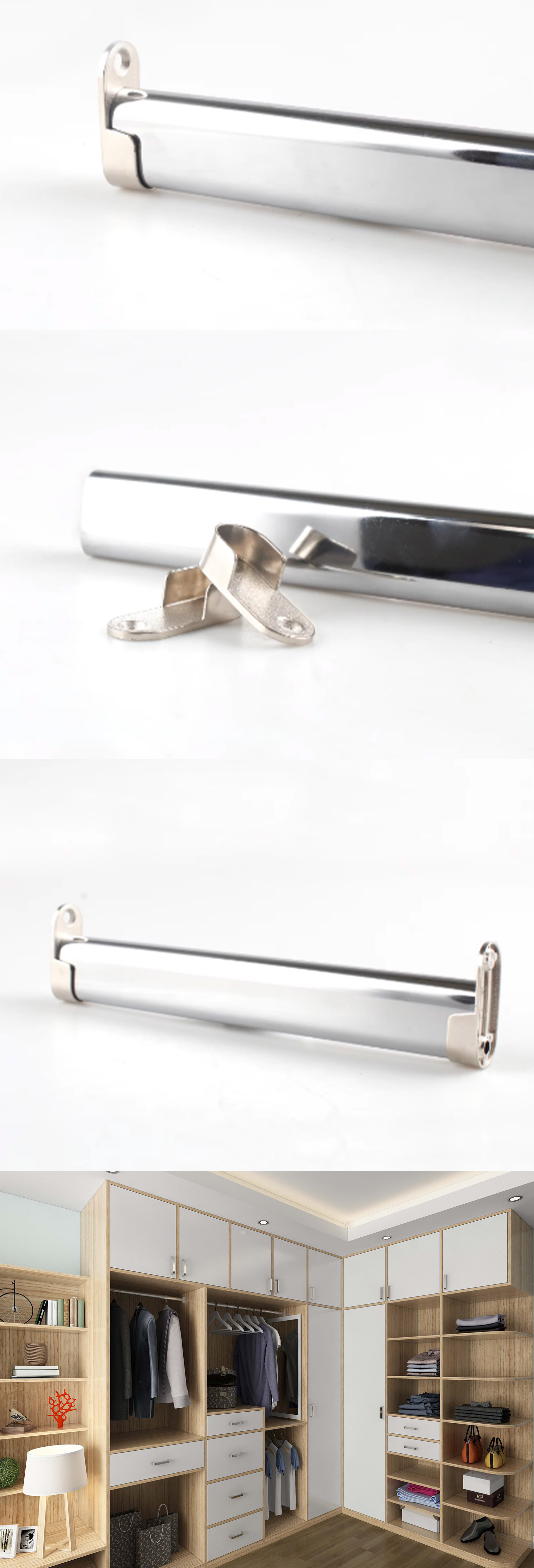 Wardrobe Support Tube Holder YT-1601b Nickelizingxpe