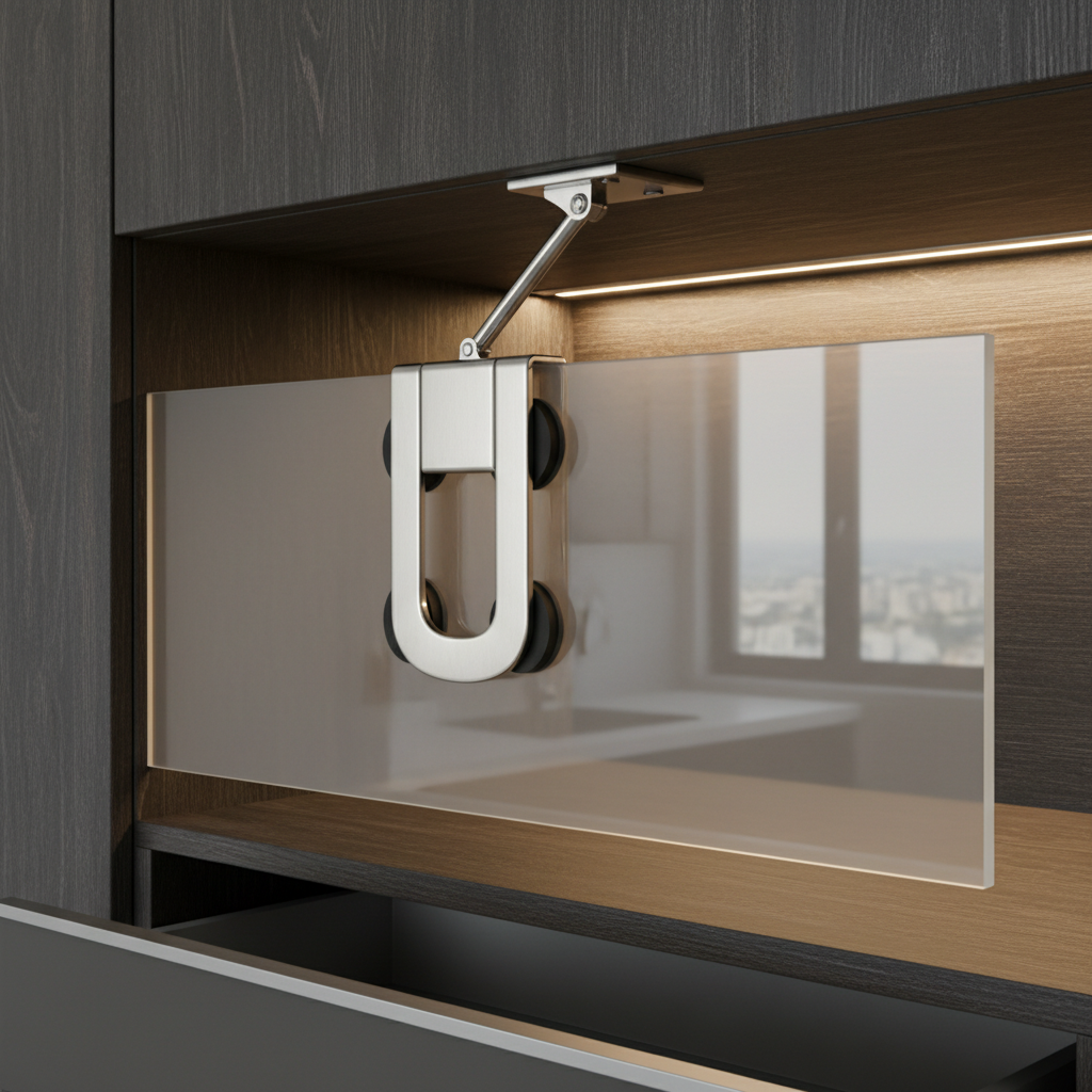 Glass Clamp For Kitchen Cabinets And Lift-Up Cabinet Doors
