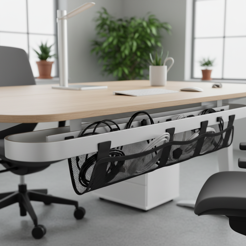 Oval Closet Rod For Office Desks And Cable Management Systems